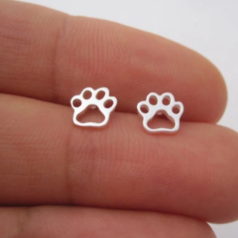 🐾 5/$24 Small Paw Print Post Earrings - Picture 3 of 8